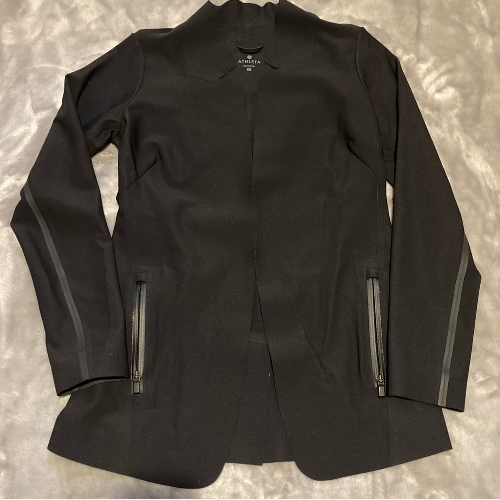 Athleta Stellar Long Sleeve Structures Blazer Black XS Activewear Athleisure